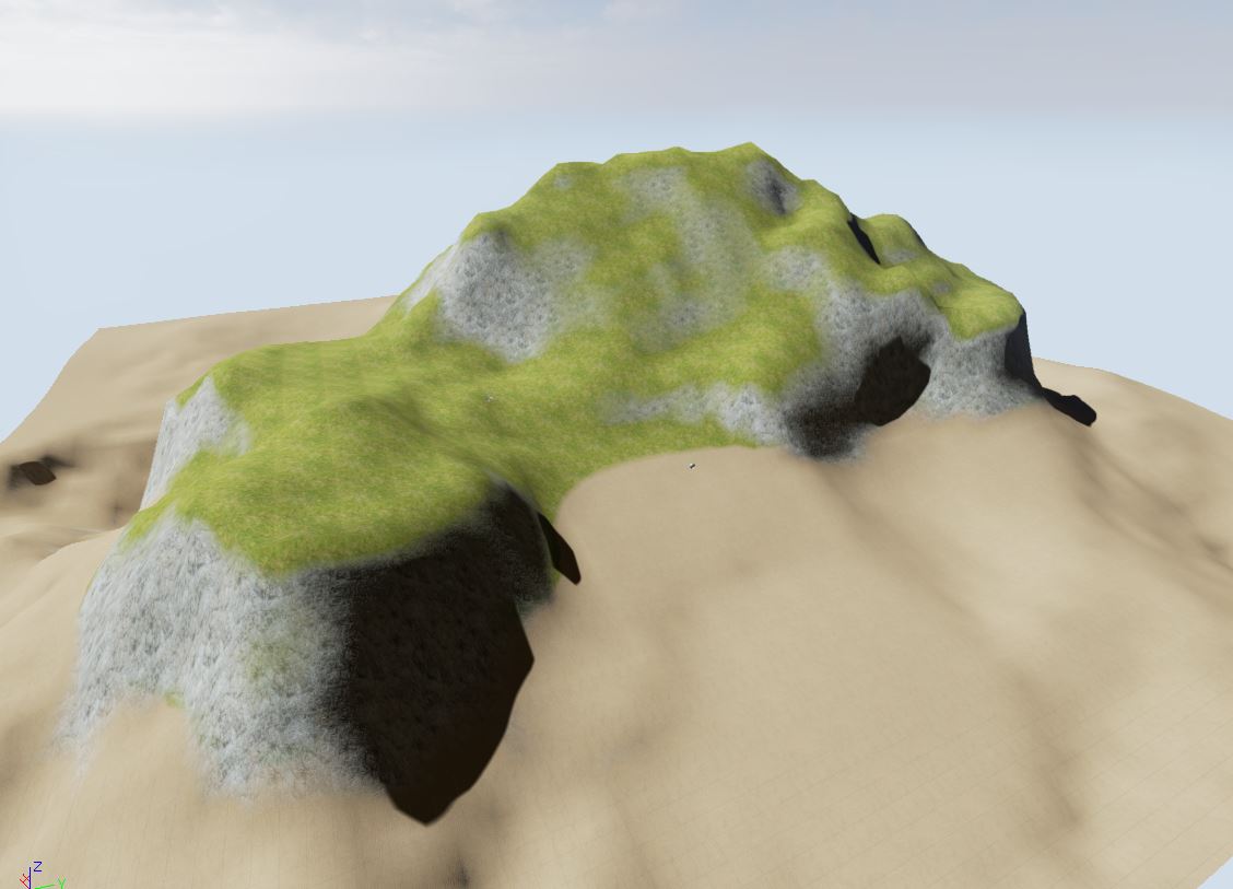 Result of procedural terrain shader.