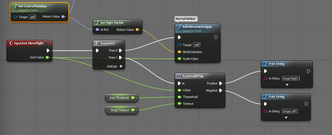 How to hookup the Axis Double Tap selector.